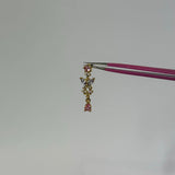 Purple Dangling Butterfly Nose Stud - Gold