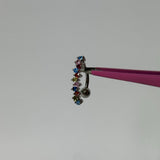 Silver Multicolour Belly Bar