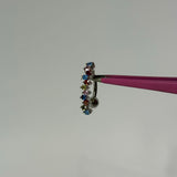 Silver Multicolour Belly Bar