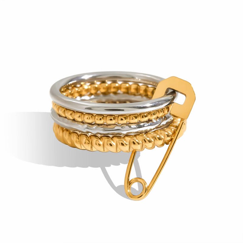 Aria Mixed Metal Stack It Ring - ILLUSIVE JEWELS