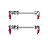 Bite Me Fangs Nipple Bars - ILLUSIVE JEWELS