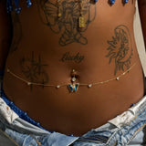 Blue 3D Butterfly Belly Bar - ILLUSIVE JEWELS
