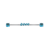 Blue Gemstone Industrial Barbell - ILLUSIVE JEWELS