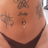 Blue Shooting Star Belly Bar - ILLUSIVE JEWELS