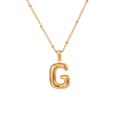 Bubble Letter Initial Necklace - ILLUSIVE JEWELS