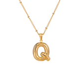 Bubble Letter Initial Necklace - ILLUSIVE JEWELS