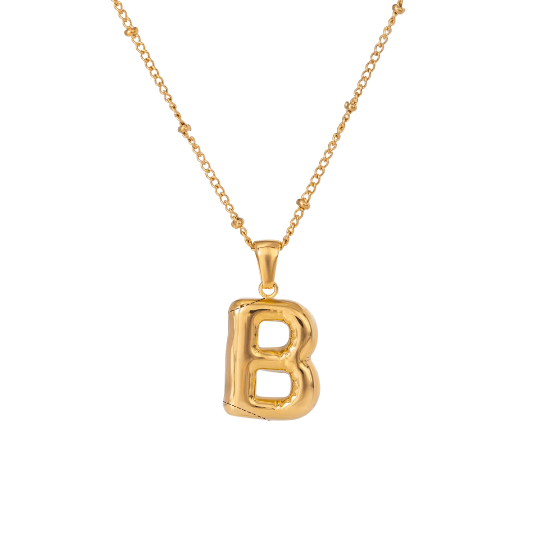 Bubble Letter Initial Necklace - ILLUSIVE JEWELS
