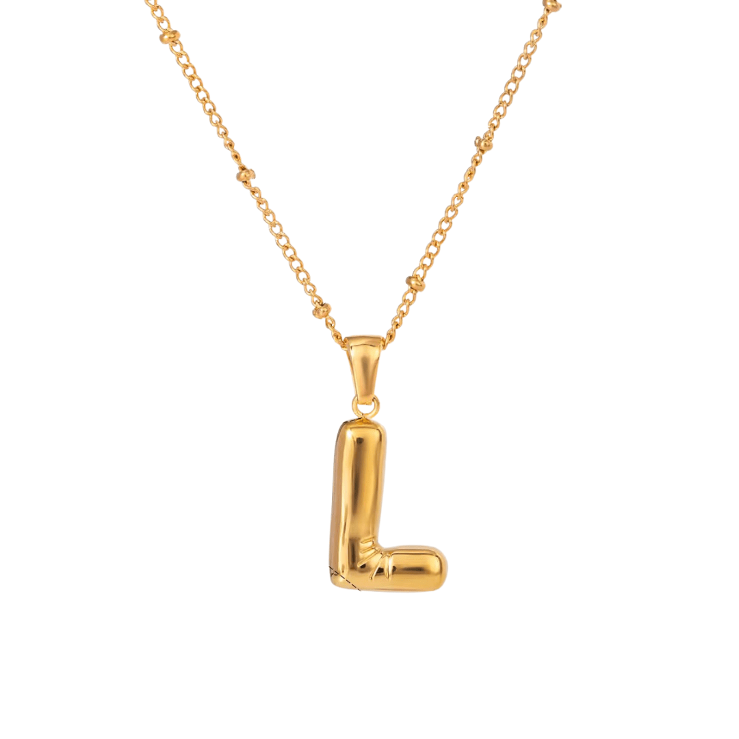 Bubble Letter Initial Necklace - ILLUSIVE JEWELS