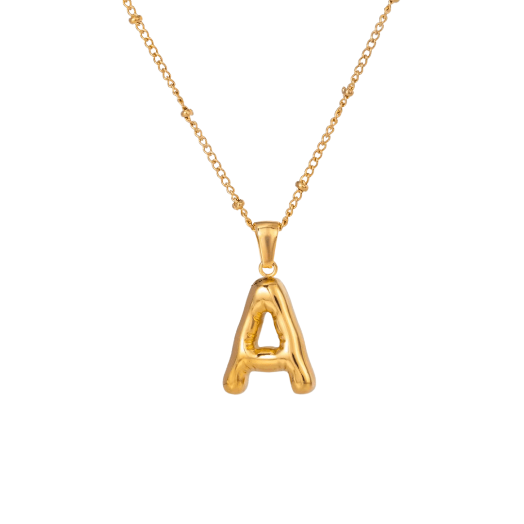Bubble Letter Initial Necklace - ILLUSIVE JEWELS