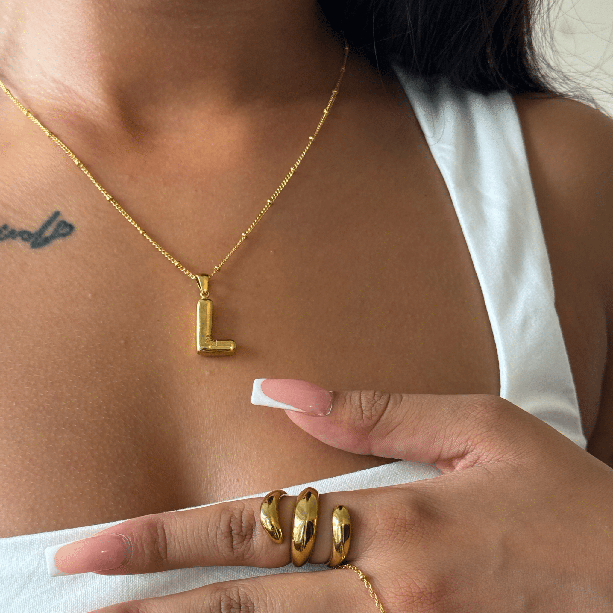 Bubble Letter Initial Necklace - ILLUSIVE JEWELS