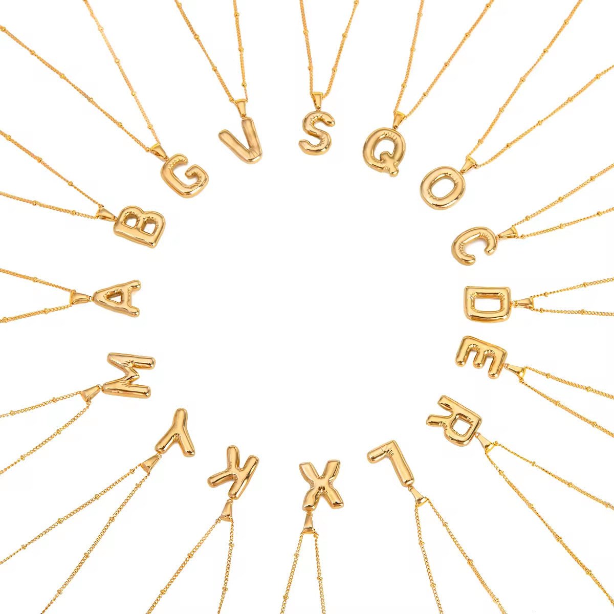 Bubble Letter Initial Necklace - ILLUSIVE JEWELS