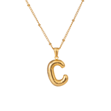 Bubble Letter Initial Necklace - ILLUSIVE JEWELS