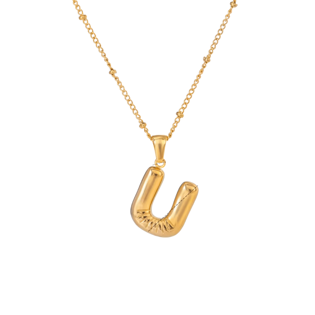 Bubble Letter Initial Necklace - ILLUSIVE JEWELS