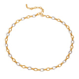 Cable Chain Mixed Metal Necklace - ILLUSIVE JEWELS