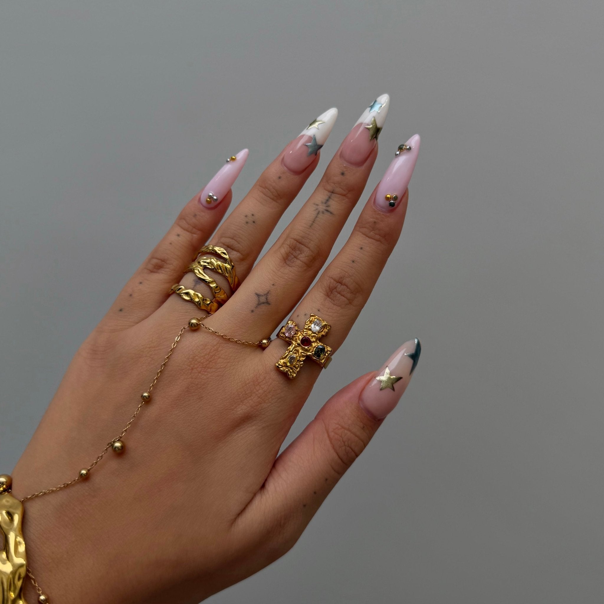 Colourful Cross Ring - ILLUSIVE JEWELS