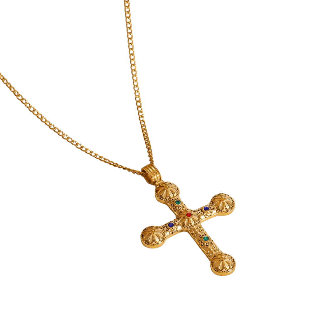 Eve Dangle Cross Gold Necklace - ILLUSIVE JEWELS