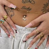 Gold Bow Belly Bar - ILLUSIVE JEWELS