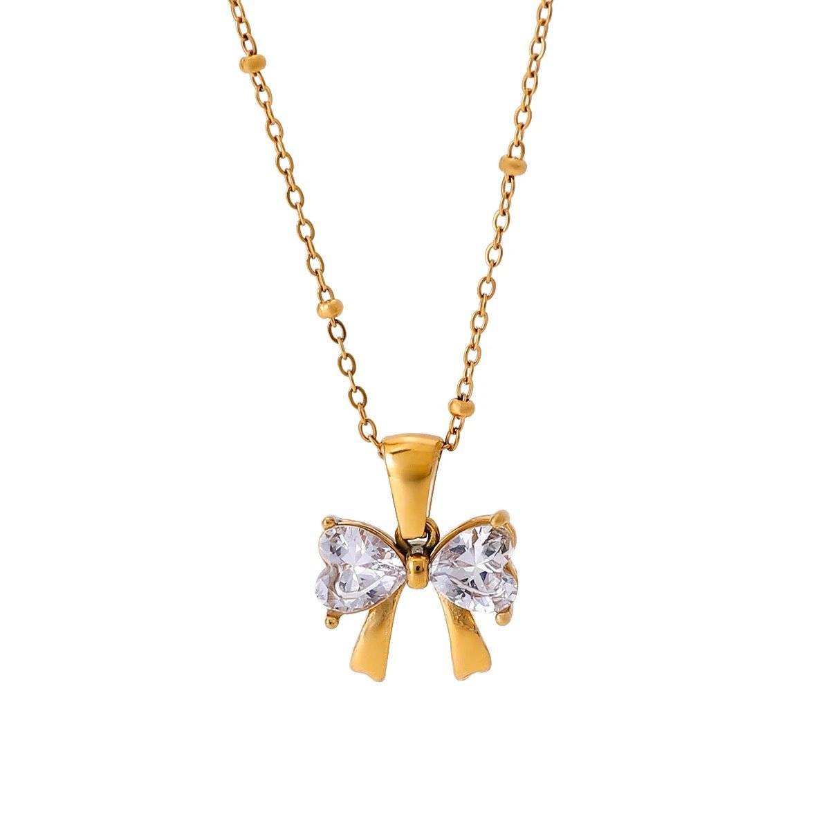 Gold Bow Necklace - ILLUSIVE JEWELS