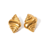 Gold Conch Stud Earrings - ILLUSIVE JEWELS