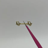 Gold Diamanté D Nipple Bars - ILLUSIVE JEWELS