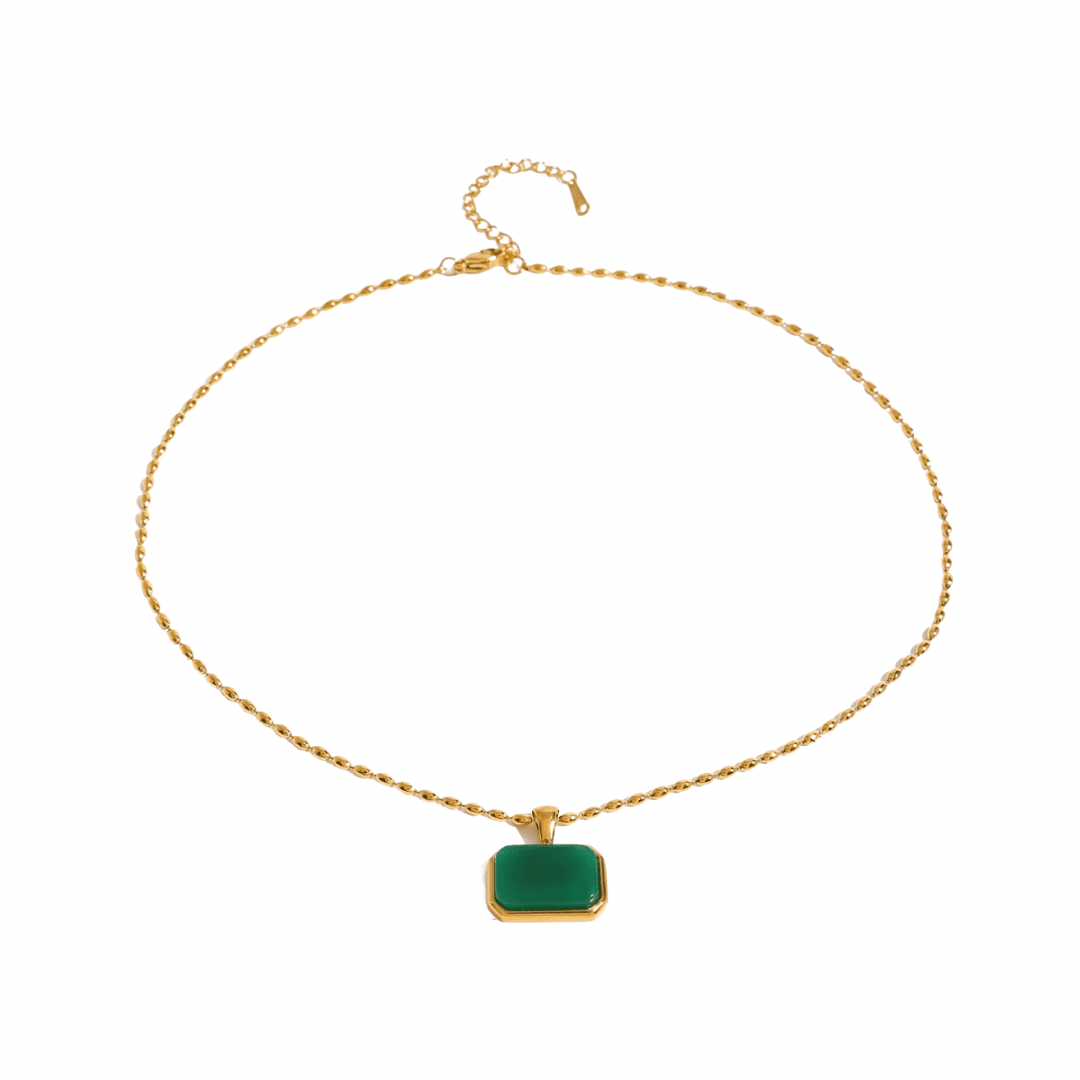 Gold Emerald Pendant Necklace - ILLUSIVE JEWELS