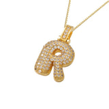 Gold Icy Bubble Letter Initial Necklace - ILLUSIVE JEWELS