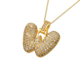 Gold Icy Bubble Letter Initial Necklace - ILLUSIVE JEWELS