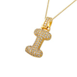 Gold Icy Bubble Letter Initial Necklace - ILLUSIVE JEWELS