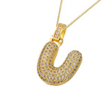 Gold Icy Bubble Letter Initial Necklace - ILLUSIVE JEWELS