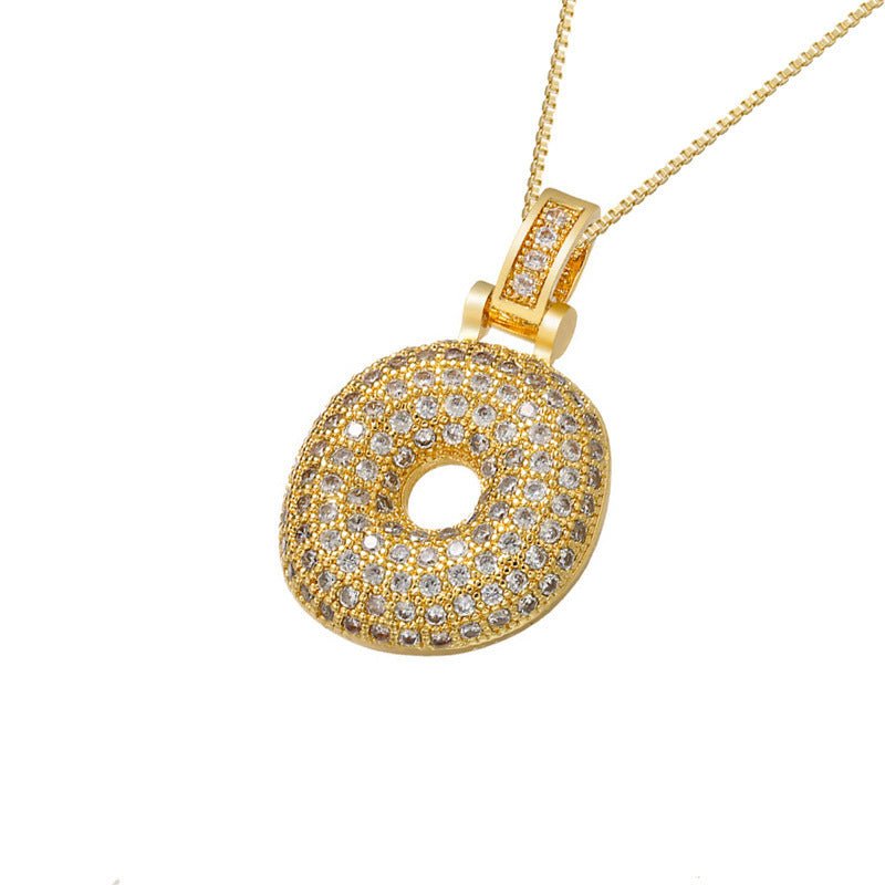 Gold Icy Bubble Letter Initial Necklace - ILLUSIVE JEWELS