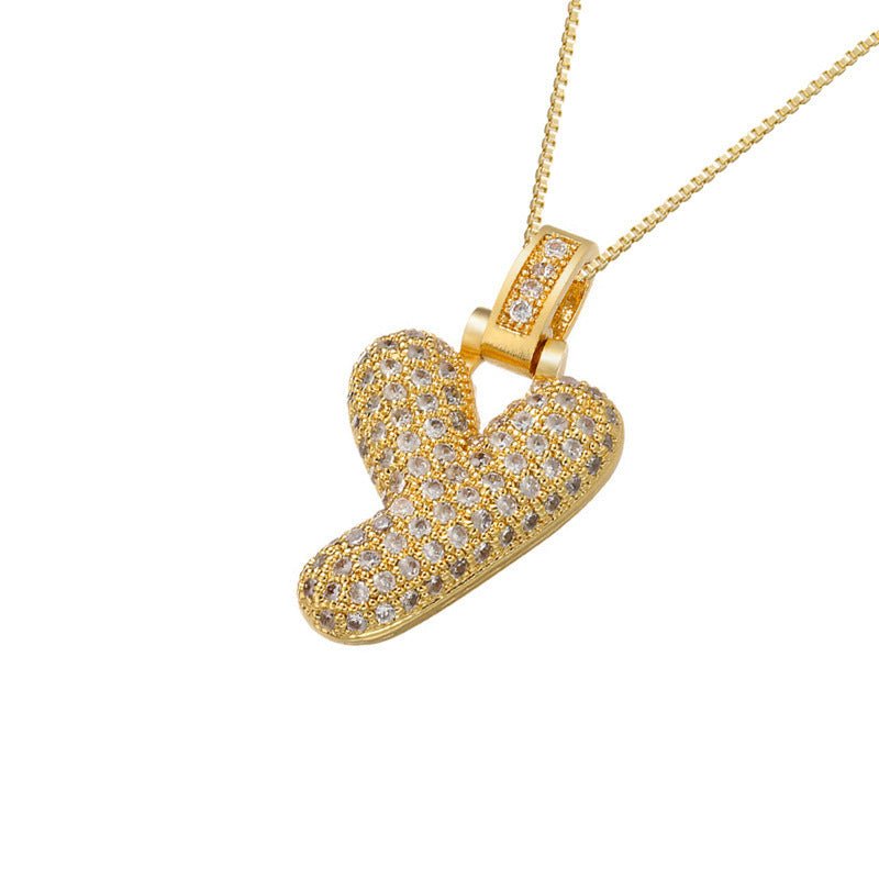 Gold Icy Bubble Letter Initial Necklace - ILLUSIVE JEWELS
