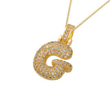 Gold Icy Bubble Letter Initial Necklace - ILLUSIVE JEWELS