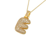 Gold Icy Bubble Letter Initial Necklace - ILLUSIVE JEWELS