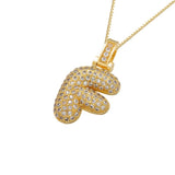 Gold Icy Bubble Letter Initial Necklace - ILLUSIVE JEWELS