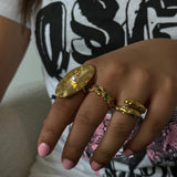 Gold Irregular Pearl Ring - ILLUSIVE JEWELS