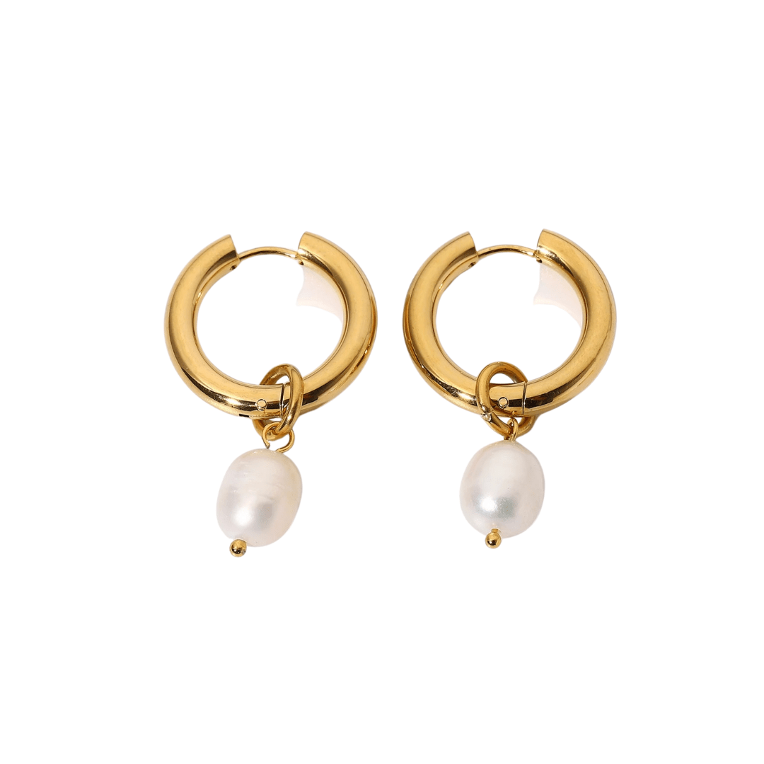 Gold Pearl Earrings - ILLUSIVE JEWELS