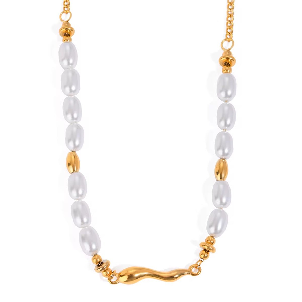 Golden Pearl Necklace - ILLUSIVE JEWELS