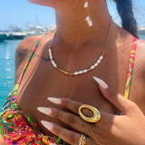 Golden Pearl Necklace - ILLUSIVE JEWELS