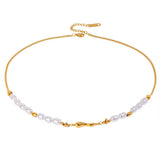 Golden Pearl Necklace - ILLUSIVE JEWELS