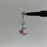 Silver Moon Heart Belly Bar