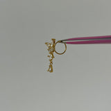 Gold Dangling Butterfly Nose Ring