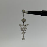 Silver Dangling Butterfly Belly Bar