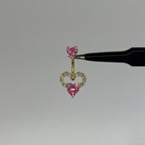 Gold Diamanté Big Love Belly Bar