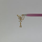 Gold Dangling Butterfly Nose Ring