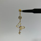 Holographic Dangling Butterfly Belly Bar