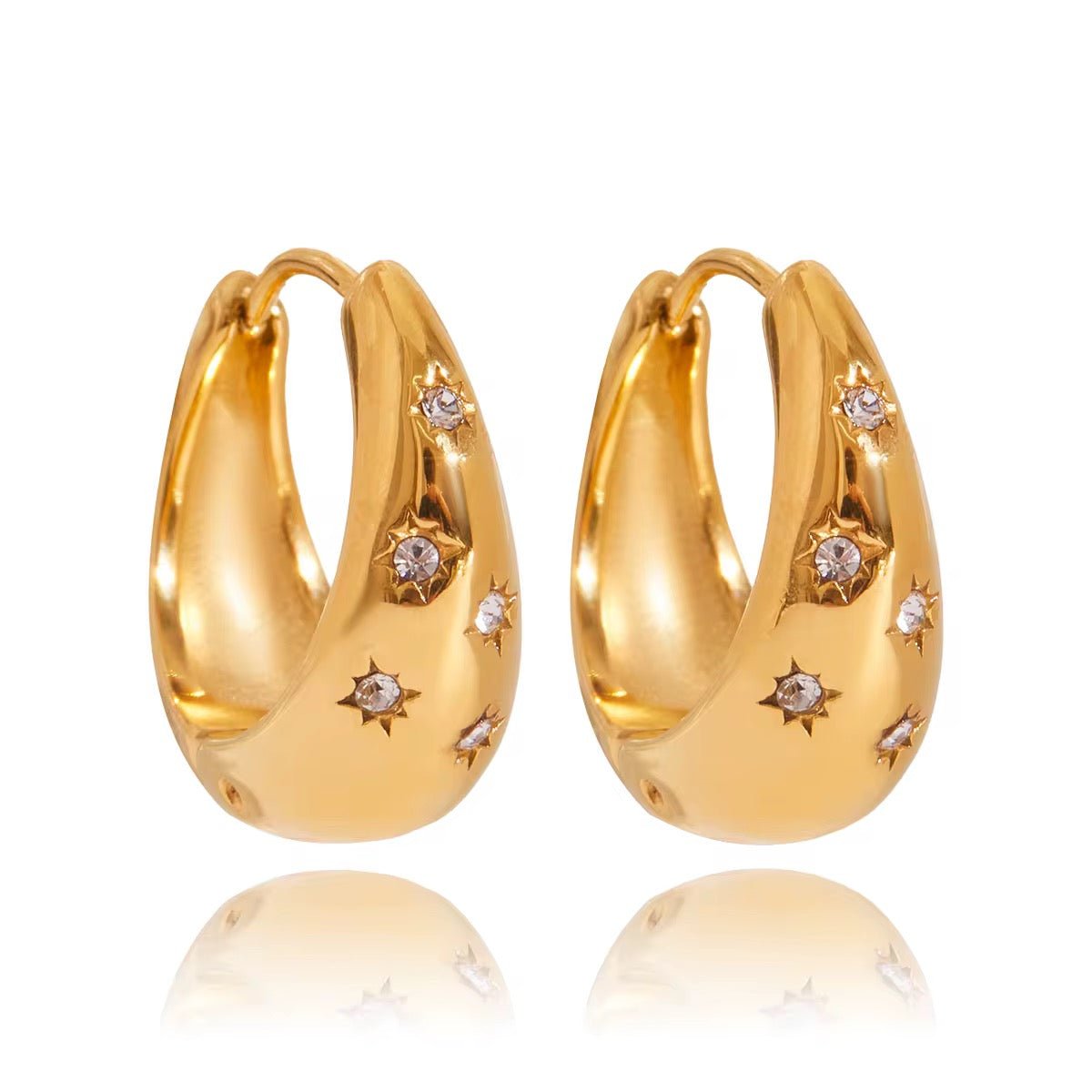 Lyra Gold Hoop Earrings - ILLUSIVE JEWELS