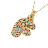 Multicolour Icy Bubble Letter Inital Necklace - ILLUSIVE JEWELS