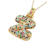 Multicolour Icy Bubble Letter Inital Necklace - ILLUSIVE JEWELS