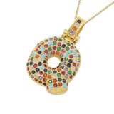 Multicolour Icy Bubble Letter Inital Necklace - ILLUSIVE JEWELS