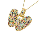 Multicolour Icy Bubble Letter Inital Necklace - ILLUSIVE JEWELS